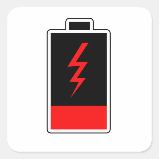 Lage batterij vierkante sticker (Voorkant)