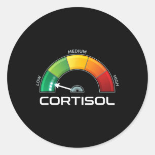Lage Cortisol Grappige Stressmeter Mentale Gezondh Ronde Sticker