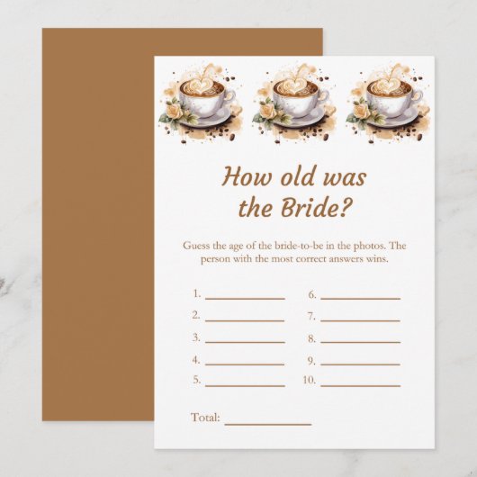 L'âge de la Fête des mariées de mariée carte de je (Devant / Derrière)