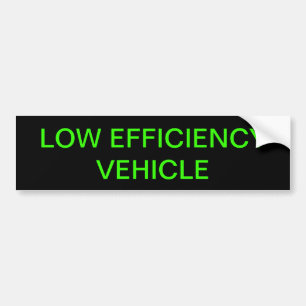 LAGE EFFICIËNTIE-VOERTUIG BUMPERSTICKER