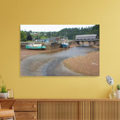 Lage getijden op de baai van Fundy op St. Martins, Canvas Afdruk (Insitu (Woonkamer))