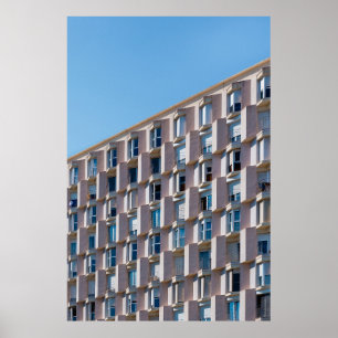 LAGE HOOGHOTO VAN GRAY CONCRETE BOUW POSTER