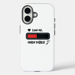 Lage HP, Hoge Vibe grappige meme iPhone 16 Hoesje