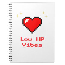 Lage HP Vibes – Pixel Heart Gamer Notitieboek