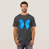 Lage Poly Blauwe Vlinder T-shirt (Voorkant volledig)