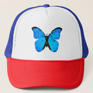 Lage Poly Blauwe Vlinder Trucker Pet