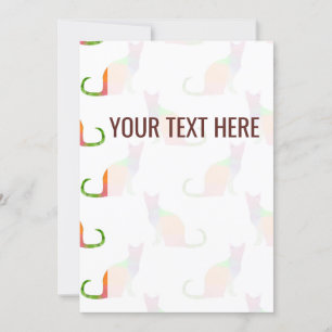 Lage Poly Kleurrijke Kat Patroon Aankondiging