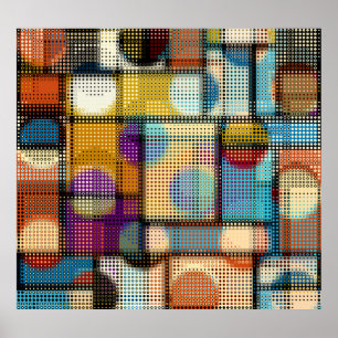 Lage polypixel kunst, geometrisch patroon. poster