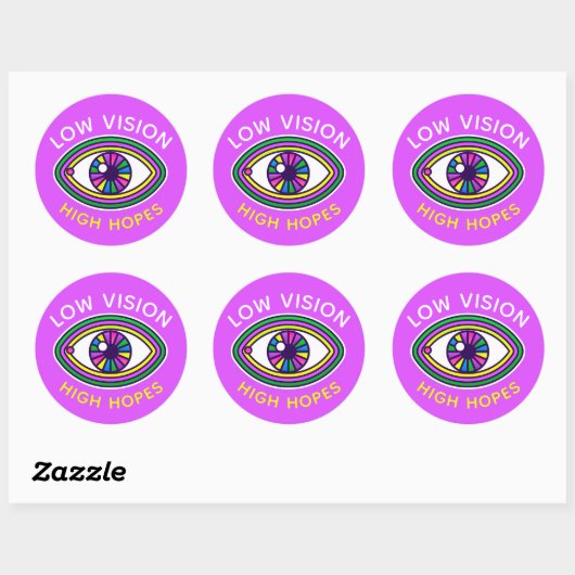 Lage visie, hoge hoop aangepaste oogblindheid ronde sticker (Vel)