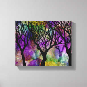 Lagen bomen op de achtergrond van Mica Canvas Afdruk