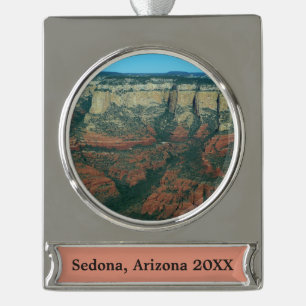 Lagen rode rotsen in Sedona Arizona Verzilverd Banner Ornament
