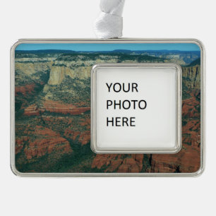 Lagen rode rotsen in Sedona Arizona Verzilverd Kader Ornament