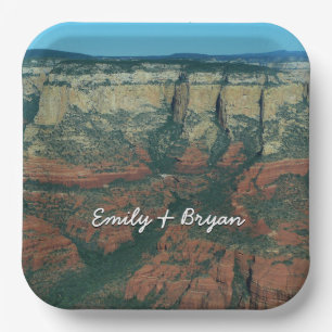 Lagen van rode rotsen in Sedona Arizona Papieren Bordje