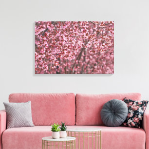 Lagen van roze Japanse Cherry Blossom Canvas Afdruk