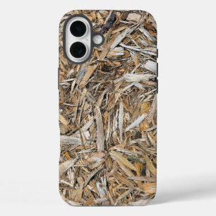 Lagen van verweerde houten chips iPhone 16 plus hoesje