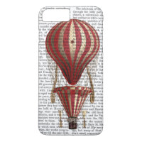 Lagenprint met hete luchtballon Rood