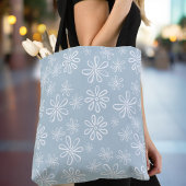 Lager energieverbruik Licht blauw en witte Floral Draagtas