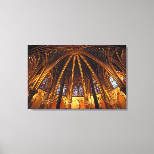 Lager kapel van La Sainte-Chapelle, Parijs; Canvas Afdruk (Voorkant)