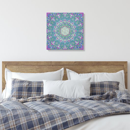 Lager leven - Mandala India Style 1 Canvas Afdruk (Insitu (Slaapkamer))