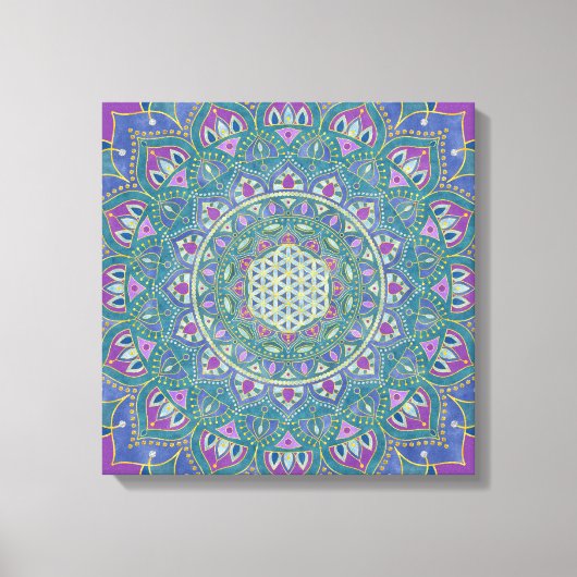 Lager leven - Mandala India Style 1 Canvas Afdruk (Voorkant)