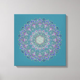 Lager leven - Mandala India Style 1 Canvas Afdruk