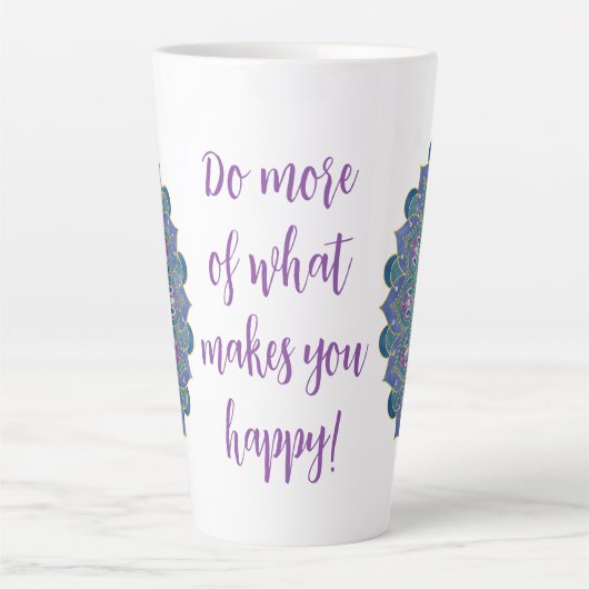 Lager leven - Mandala India Style 1 Latte Mok (Voorkant)