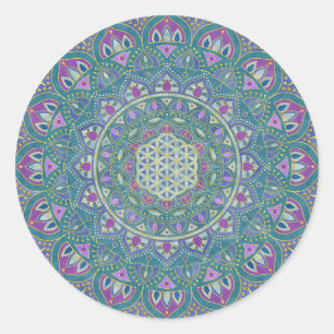 Lager leven - Mandala India Style 1 Ronde Sticker
