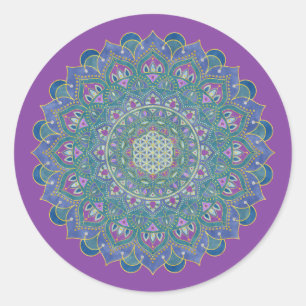Lager leven - Mandala India Style 1 Ronde Sticker