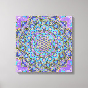 Lager leven - Mandala India Style 2 Canvas Afdruk