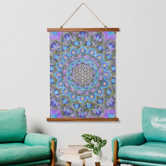 Lager leven - Mandala India Style 2 Hangend Wandkleed (Woonkamer)