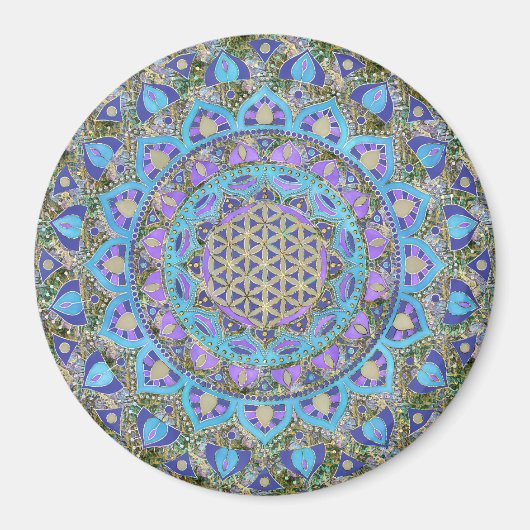 Lager leven - Mandala India Style 2 Magneet (Voorkant)