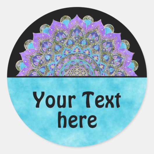 Lager leven - Mandala India Style 2 Ronde Sticker (Voorkant)