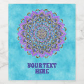 Lager leven - Mandala India Style 2 Wijn Etiket (Enkel label)