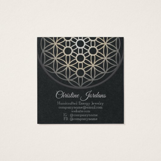 Lager levensonderhoud, schermkaart vierkante visitekaartjes (Achterkant)