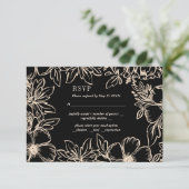 Lager lijst elegant bruiloft zwart RSVP (Staand voorkant)