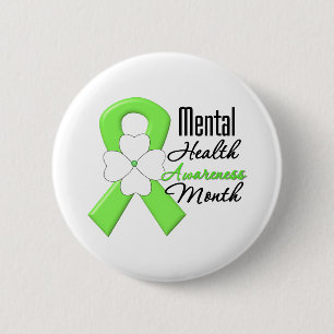 Lager lint - Mentalgezondheidspatroon maand Ronde Button 5,7 Cm