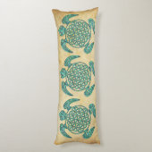 Lager van het leven / Blume des Lebens turquoise Lichaamskussen (Achterkant (Verticaal))