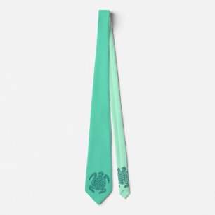 Lager van het leven / Blume des Lebens turquoise Stropdas