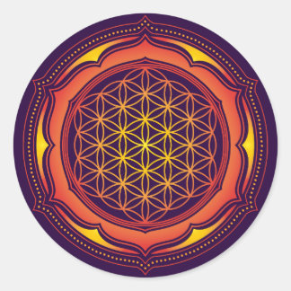 Lager van het leven, Lotus, Geometry Sacred, Boedd Ronde Sticker