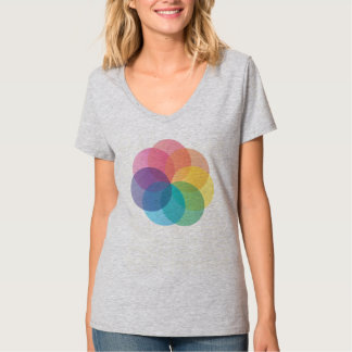 Lager van kleurenwiel t-shirt
