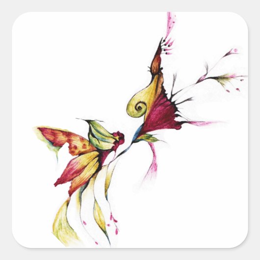 Lager van liefde vierkante sticker (Voorkant)