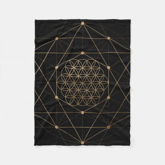 Lager van Life Black en Gold Fleece Deken (Voorkant)