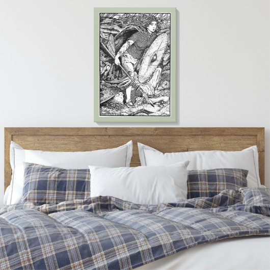 Lagertha Shield Maiden Canvas Afdruk (Insitu (Slaapkamer))