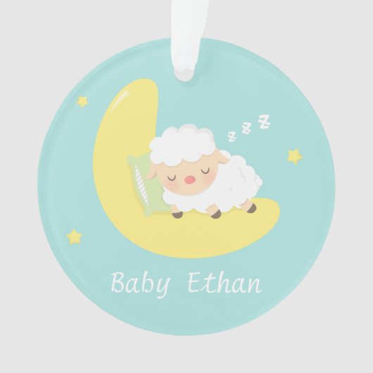 L'agneau mignon de bébé de sommeil badine le décor (devant)