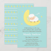 L'agneau sur la lune Invitations du Baby shower (Devant / Derrière)
