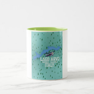 lago arvo Italië reis kaart Tweekleurige Koffiemok