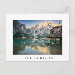 Lago di Braies in de Dolomieten in Italië Briefkaart
