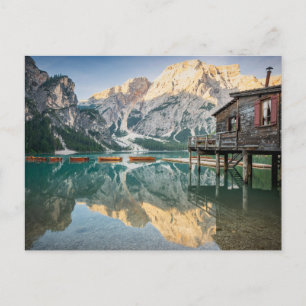 Lago di Braies in de Dolomieten in Italië Briefkaart