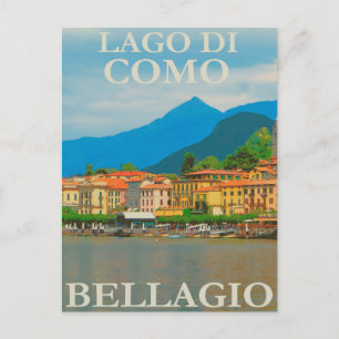 Lago di Como, Bellagio, Italië Vintage Travel Briefkaart