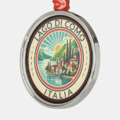 Lago di Como Italia Illustratie Reizen Art Badge Metalen Ornament (Links)